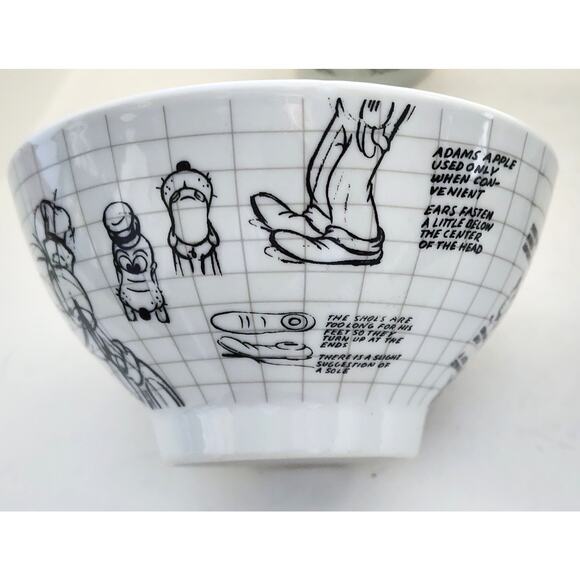 BOWLS-DISNEY-SKETCH BOOK-GOOFY-White-Black-Noodle-Cereal-Soup-Snacks-Set of 4 - Picture 6 of 12